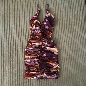 Ruched Purple Dress